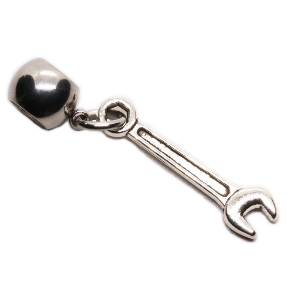 Elegant Tool Charms - Wrench Charm For Bracelet - Sterling Silver Wrench Charm